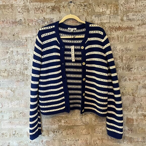 Alex Mill | Hailey Cardigan WT | Blue & White | Medium - Picture 7 of 12